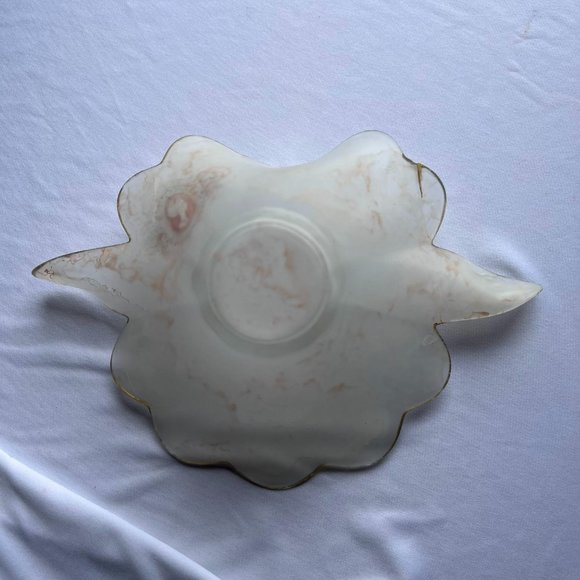 Vintage Arte Murano Silvestri Frosted Glass Italy Crystal Bowl with Cameo - Picture 7 of 8